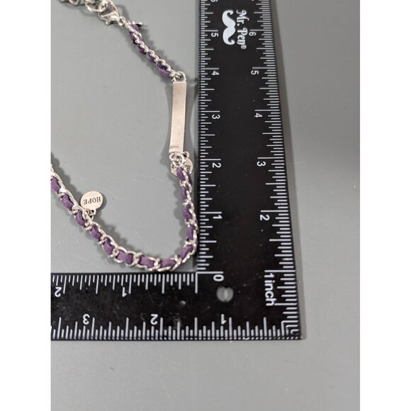 Premier Designs Wrap Bracelet Purple Woven Chain Love Hope Faith Charm22" - Picture 6 of 6